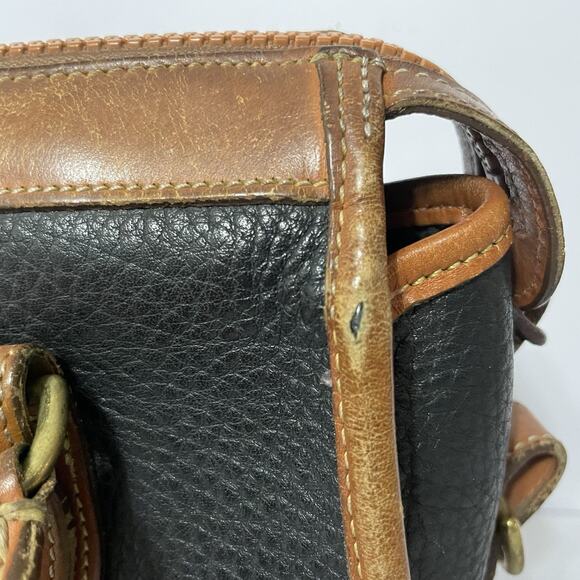 Dooney & Bourke Vintage Black Brown Leather Pebbled Hand Bag Purse - DAMAGED - Picture 3 of 16